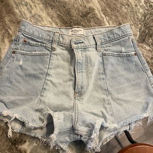 Light wash high rise Abercrombie jean shorts
